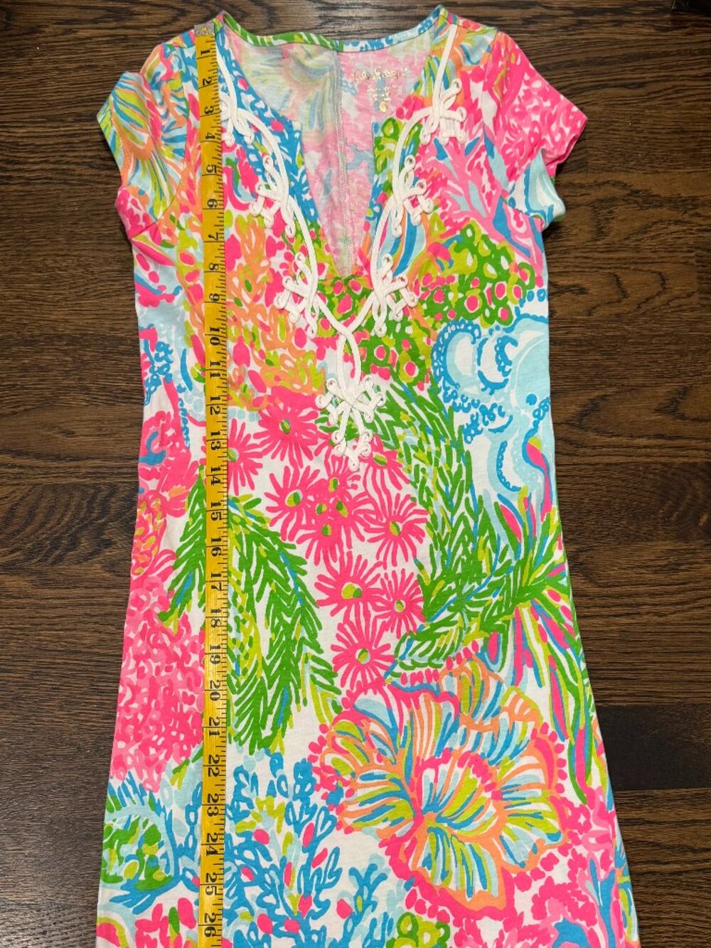 Lilly Pulitzer Brewster Pima Cotton Embroidered TShirt Dress Bright Print XS - Picture 5 of 7